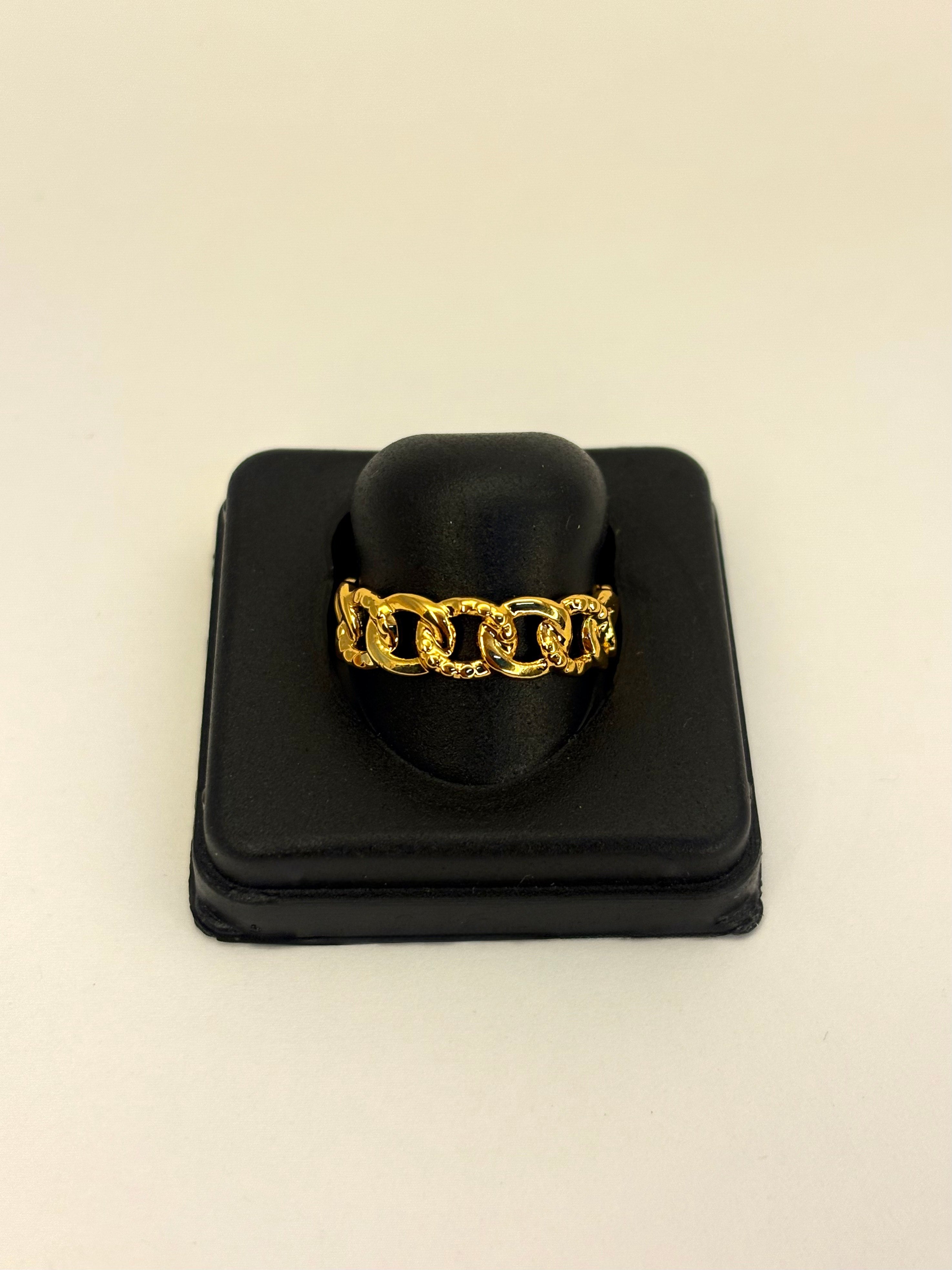 Gold Plated Anti Tarnish Link Ring